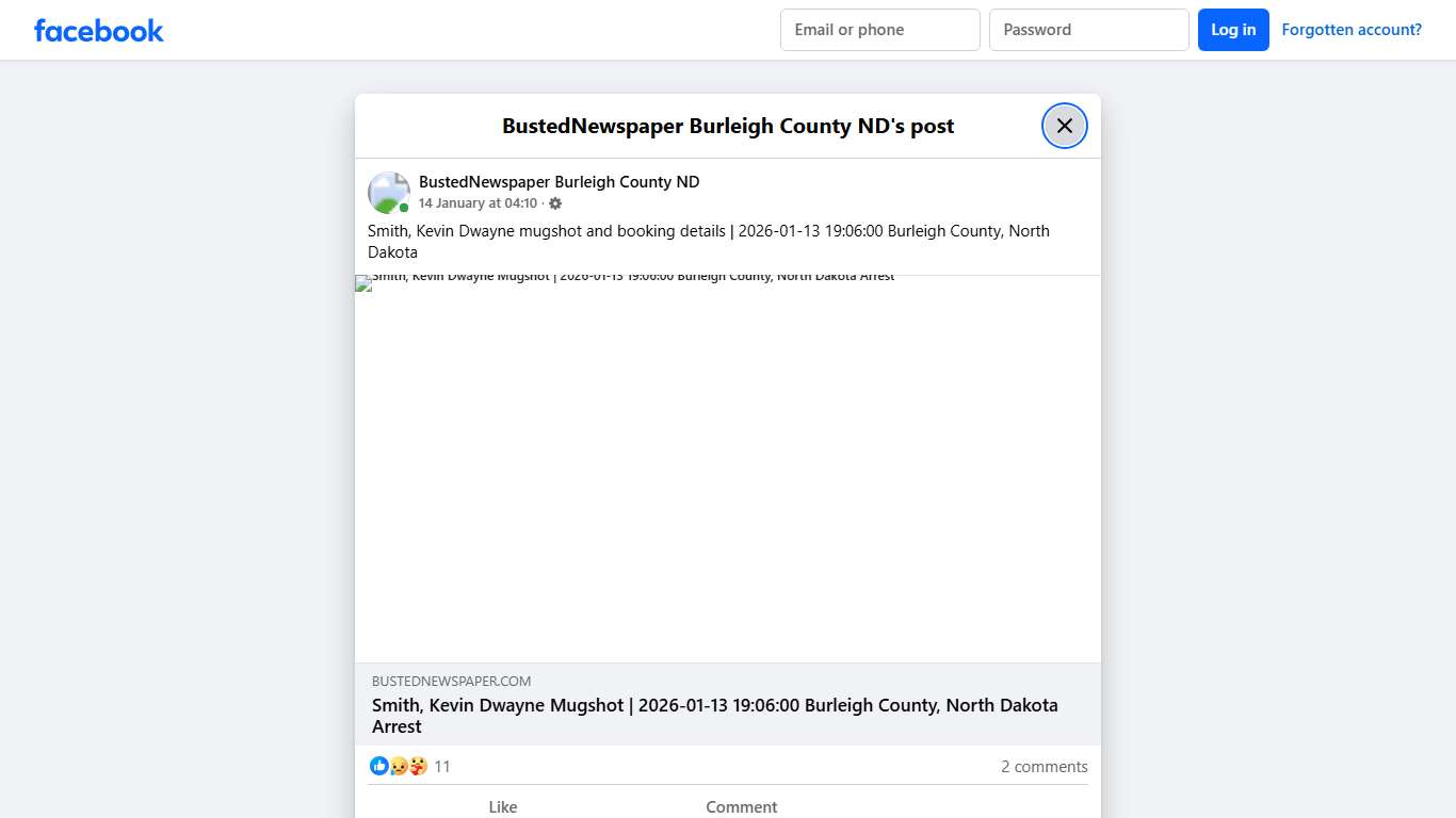 Smith, Kevin Dwayne... - BustedNewspaper Burleigh County ND Facebook